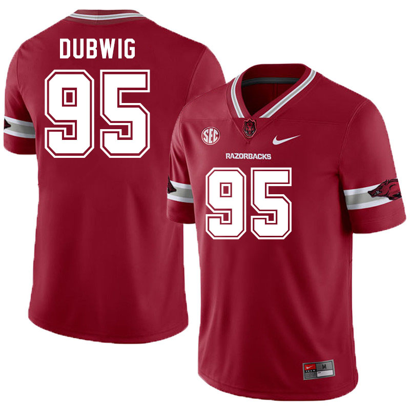 Men #95 Sam Dubwig Arkansas Razorbacks College Football Jerseys Stitched-Alternate Cardinal